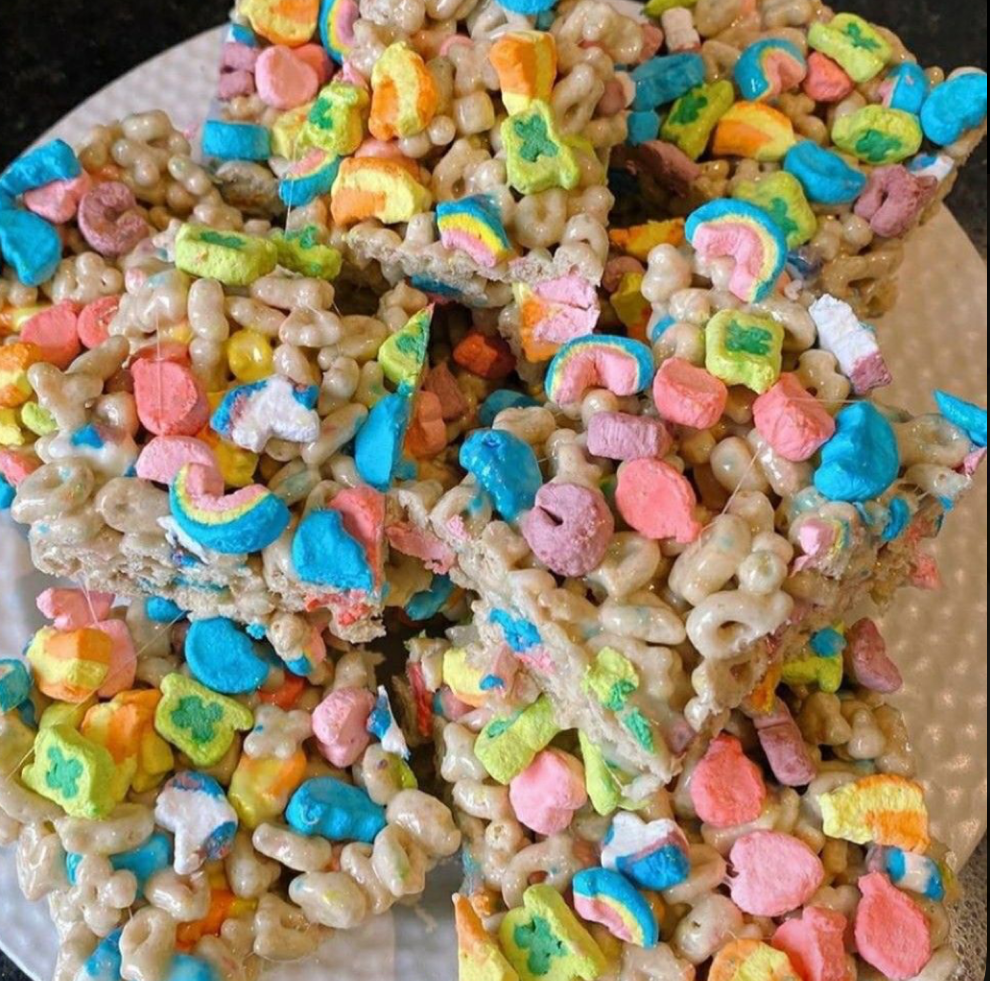Lucky charms rice crispy treat
