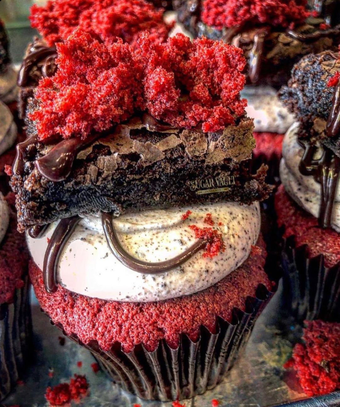 Red velvet brownie cupcake
